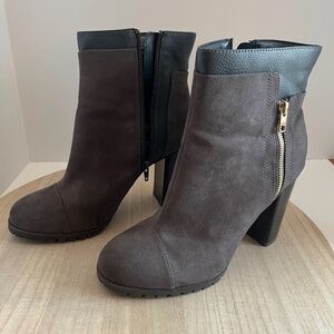 Juicy Couture Charcoal Block Heel Boots Size 10